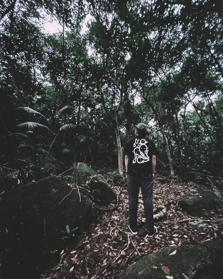 DRIP LORD | Black Cotton Tee with Raindrop Doodle Print