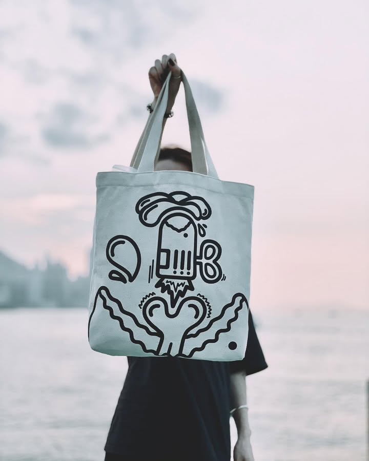 BOOM BLOOM | Canvas Tote with Bold Bloom Doodle
