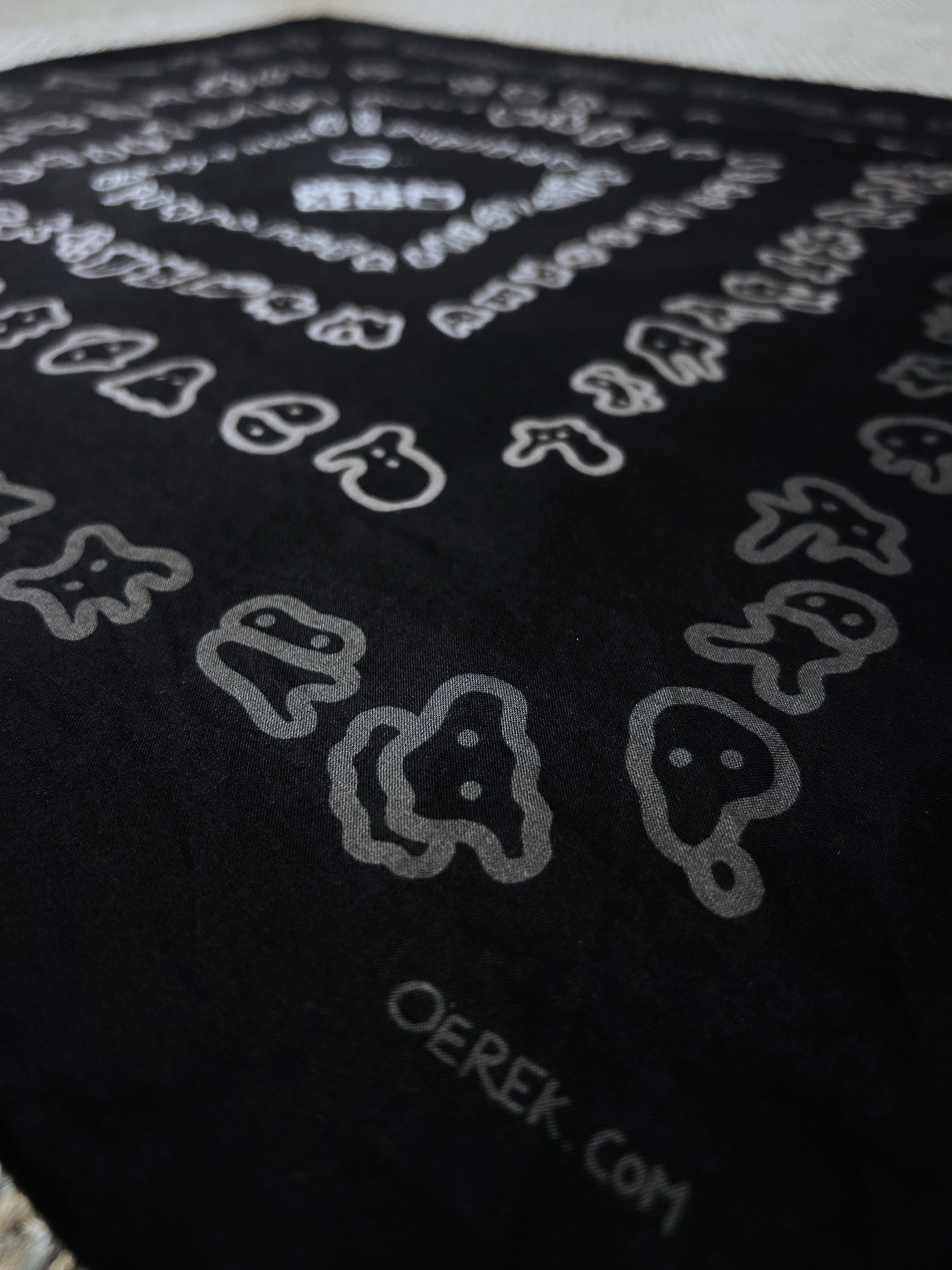IT SAYS NOTHING | Black Bandana with Doodle Print