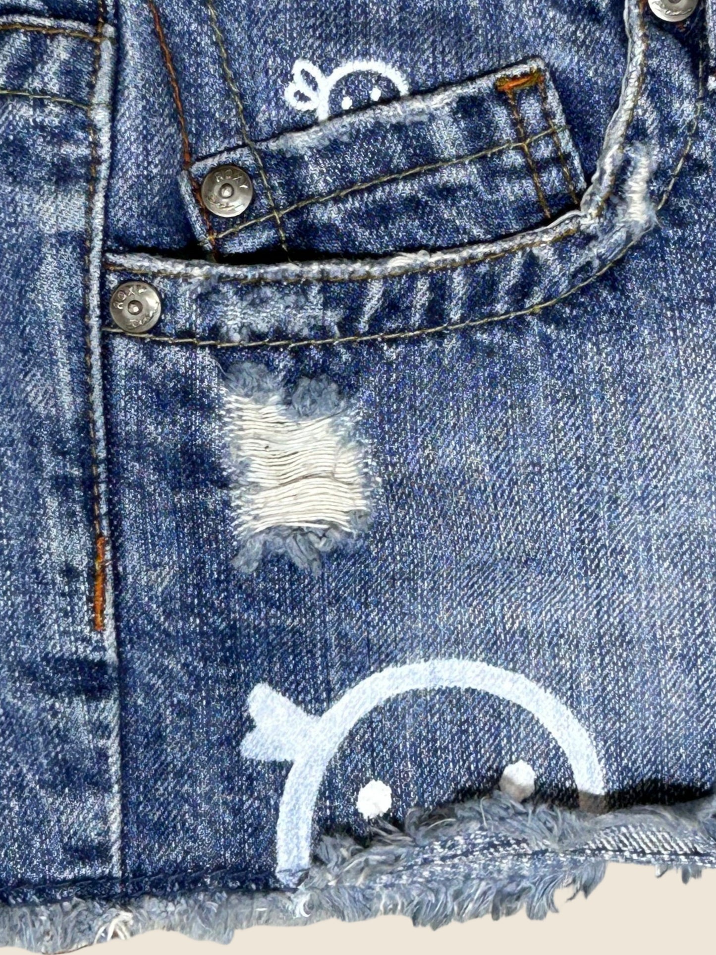 TINY ESCAPE | Hand-Doodled Denim Shorts