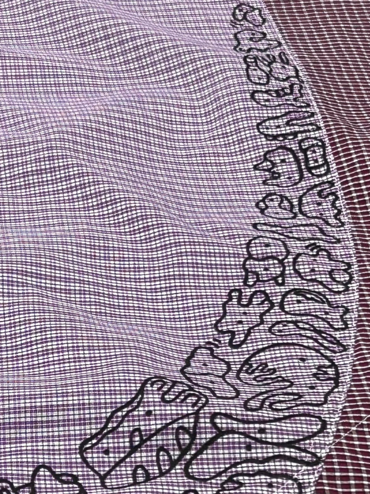 DOODLE MONK | Patchwork Kimono Jacket with Freehand Doodles