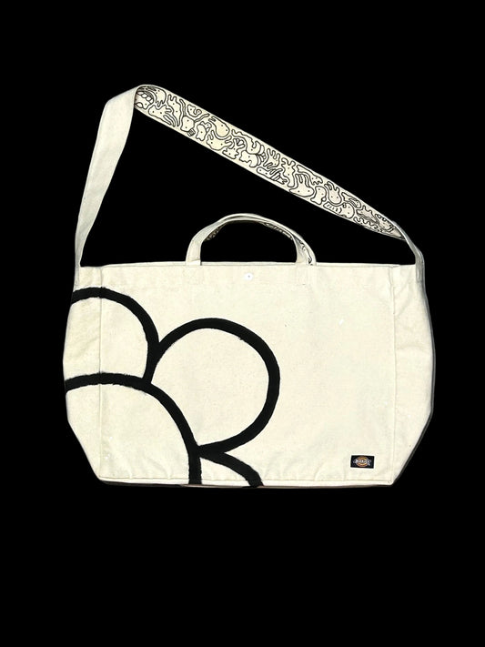 OVERGROWN BLOOM | Remade Canvas Crossbody Bag with All-Over Doodles