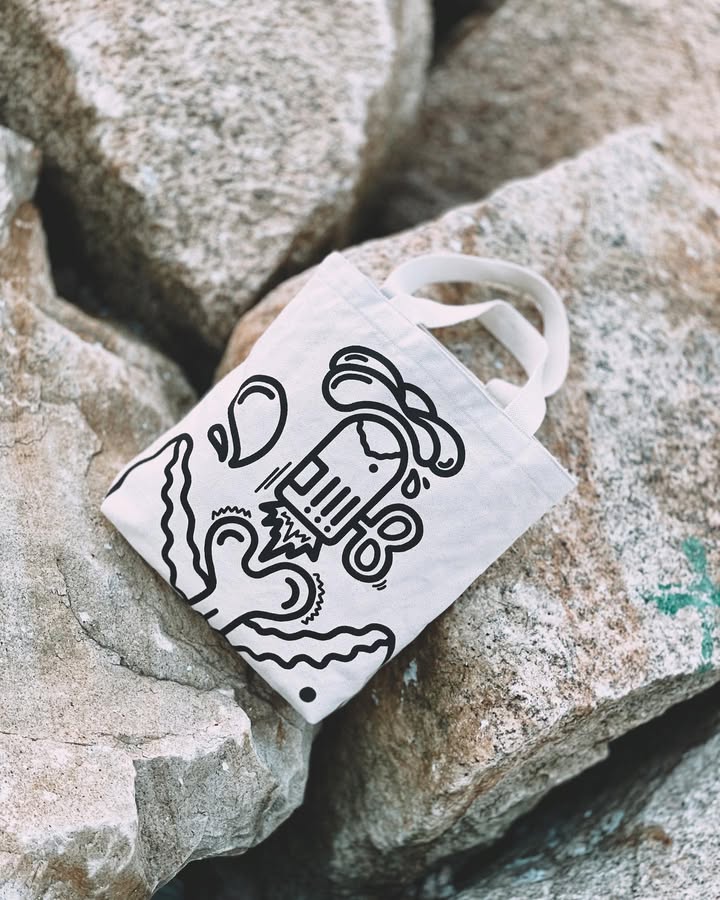 BOOM BLOOM  | Canvas Tote with Bold Bloom Doodle