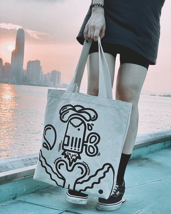 BOOM BLOOM  | Canvas Tote with Bold Bloom Doodle