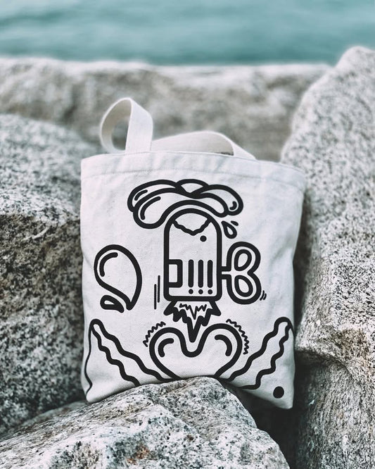 BOOM BLOOM  | Canvas Tote with Bold Bloom Doodle