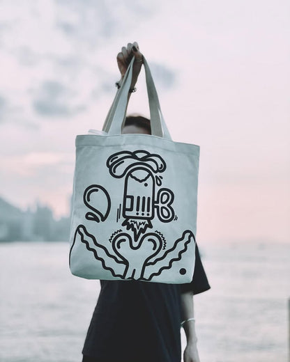 BOOM BLOOM  | Canvas Tote with Bold Bloom Doodle