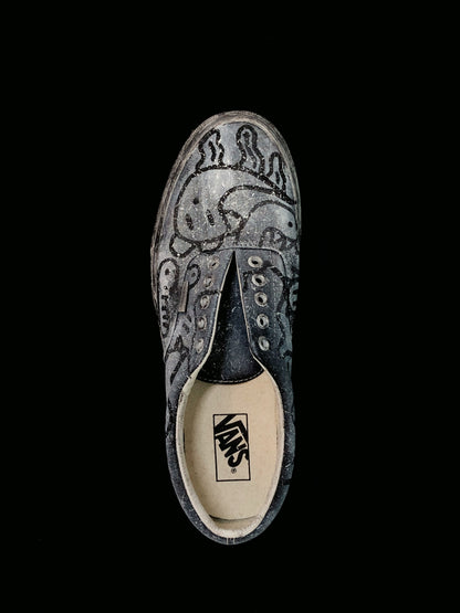 SPLIT KICKS | Hand-Doodled Vans Lace-Ups (Two-Tone Canvas)