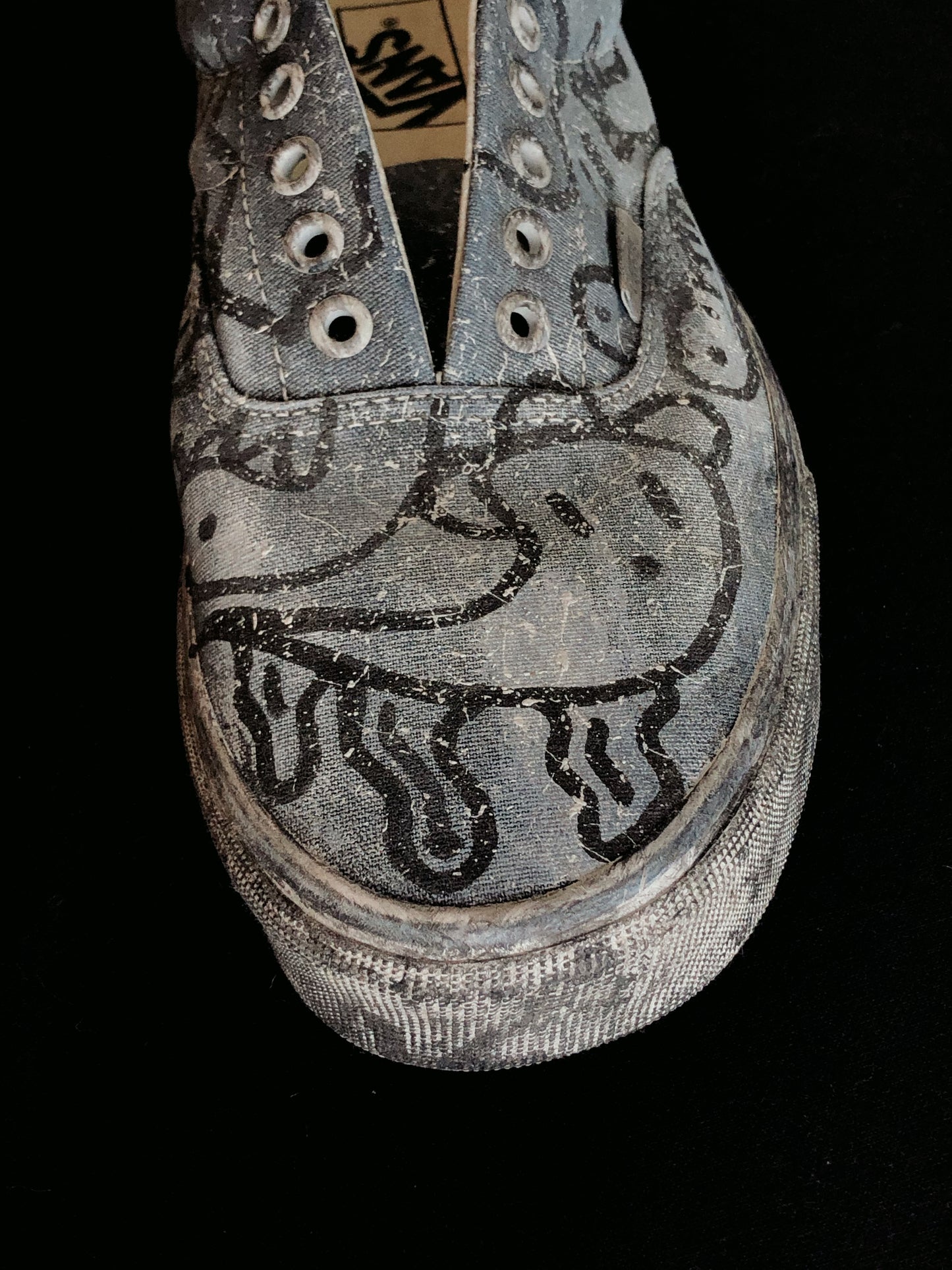 SPLIT KICKS | Hand-Doodled Vans Lace-Ups (Two-Tone Canvas)