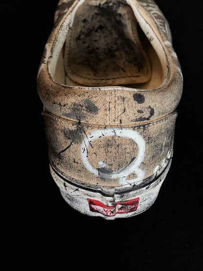 SPLIT KICKS | Hand-Doodled Vans Lace-Ups (Two-Tone Canvas)