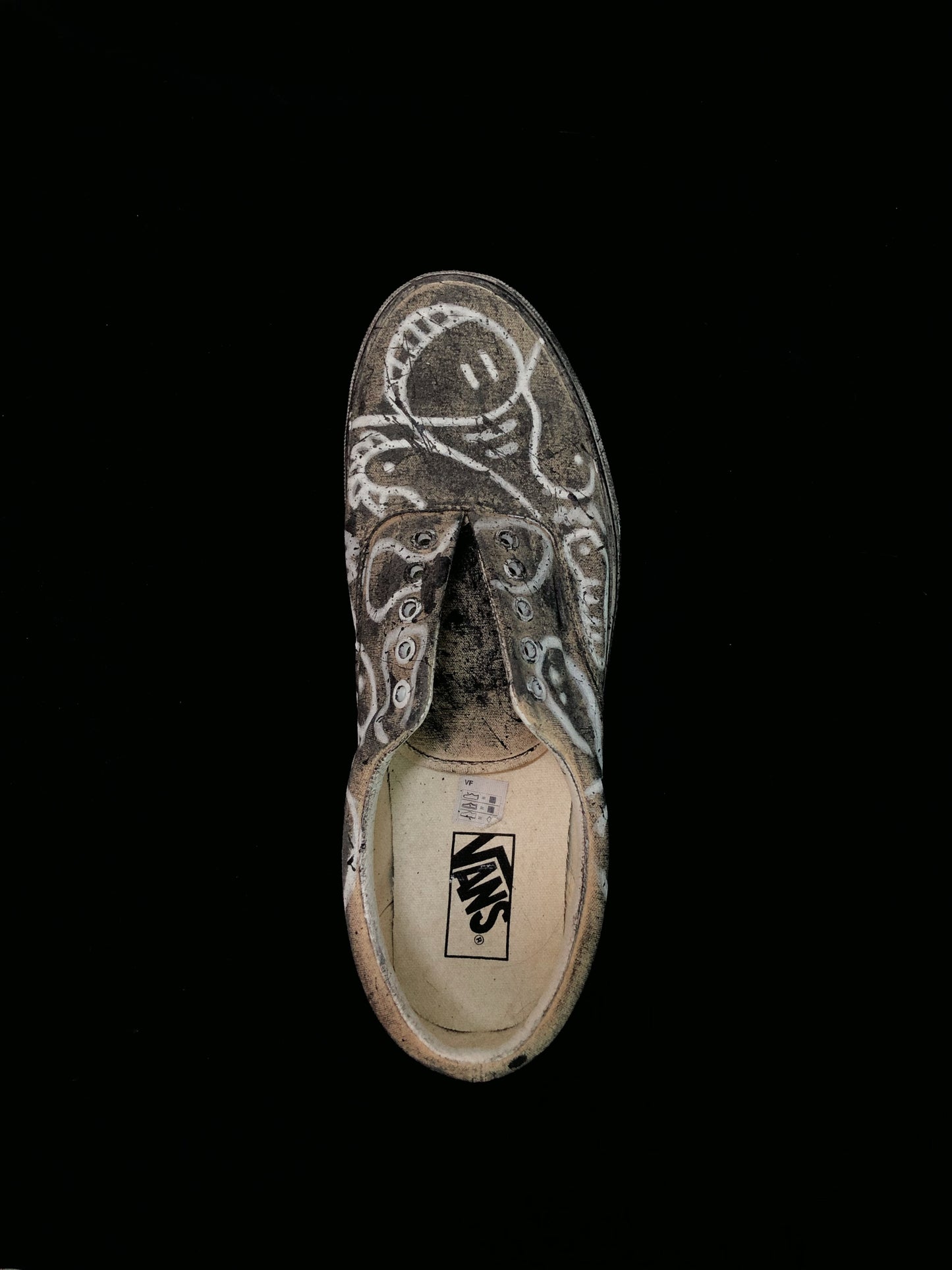 SPLIT KICKS | Hand-Doodled Vans Lace-Ups (Two-Tone Canvas)