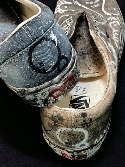 SPLIT KICKS | Hand-Doodled Vans Lace-Ups (Two-Tone Canvas)