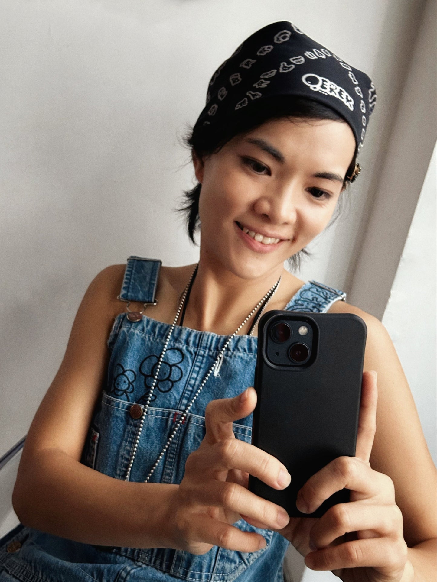 IT SAYS NOTHING | Black Bandana with Doodle Print