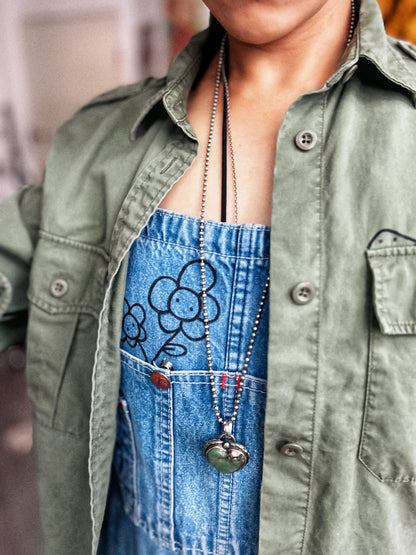 STREET GARDEN | Hand-Doodled Denim Overalls with Flower Art
