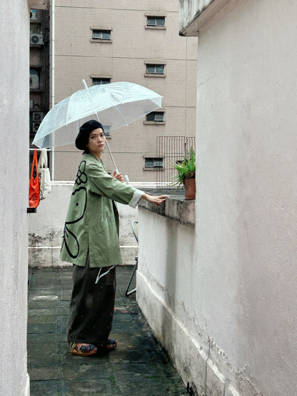 REBEL BLOOM | Green Suit Jacket with Bloom Doodle Back