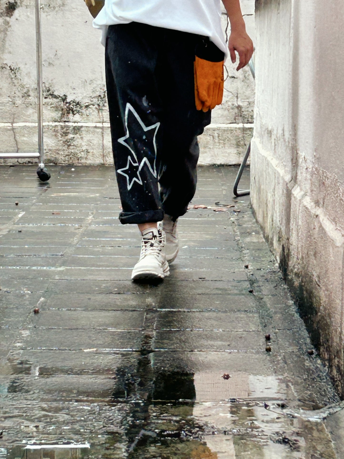 COSMIC ALLEY | Loose Black Jeans with Star Doodles