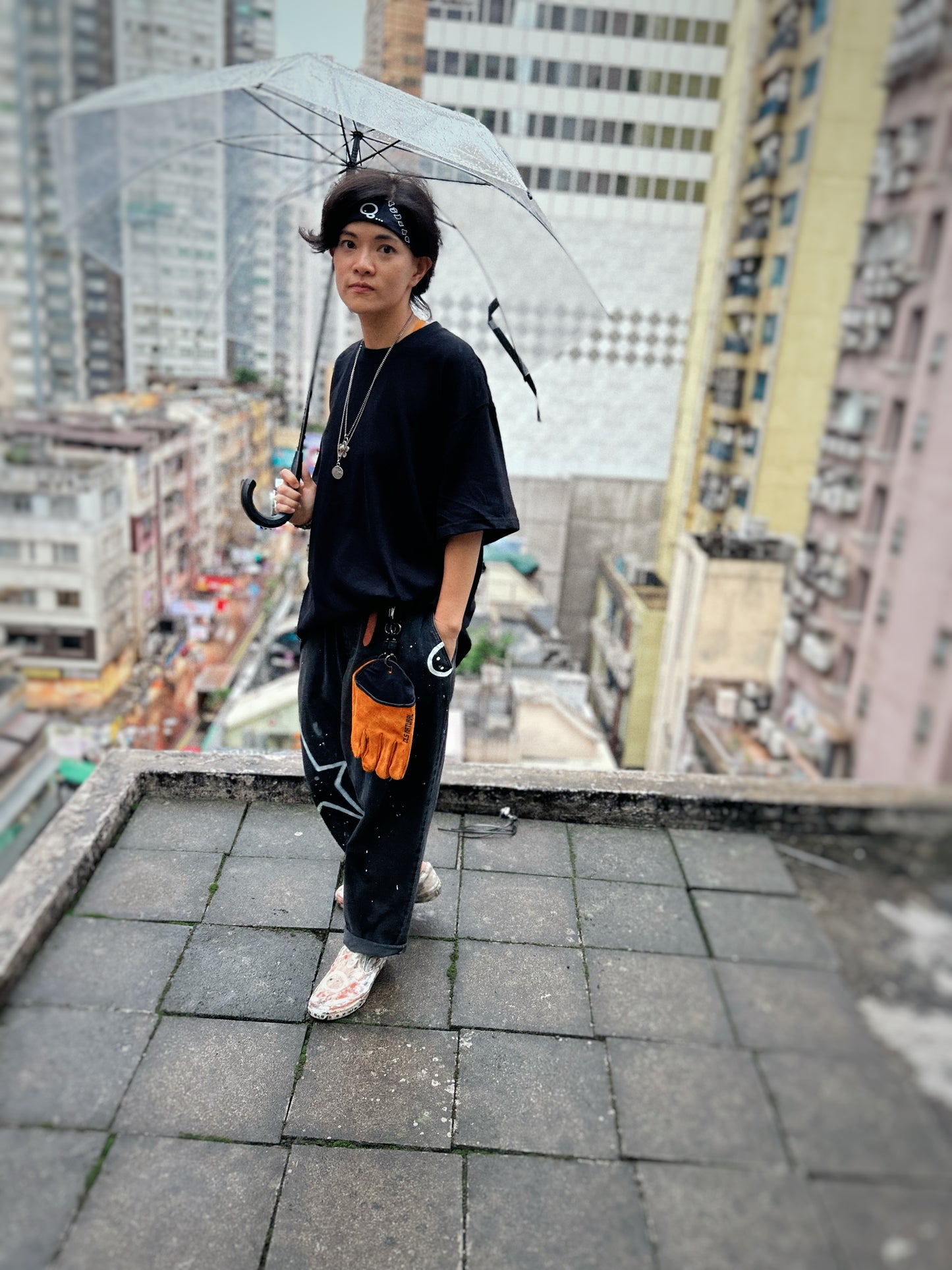 COSMIC ALLEY | Loose Black Jeans with Star Doodles
