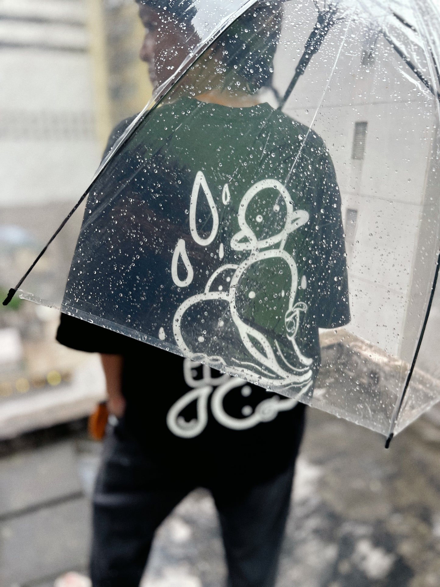 DRIP LORD | Black Cotton Tee with Raindrop Doodle Print