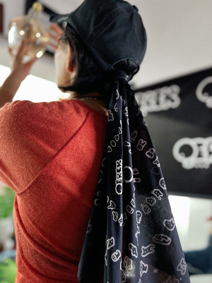 IT SAYS NOTHING | Black Bandana with Doodle Print