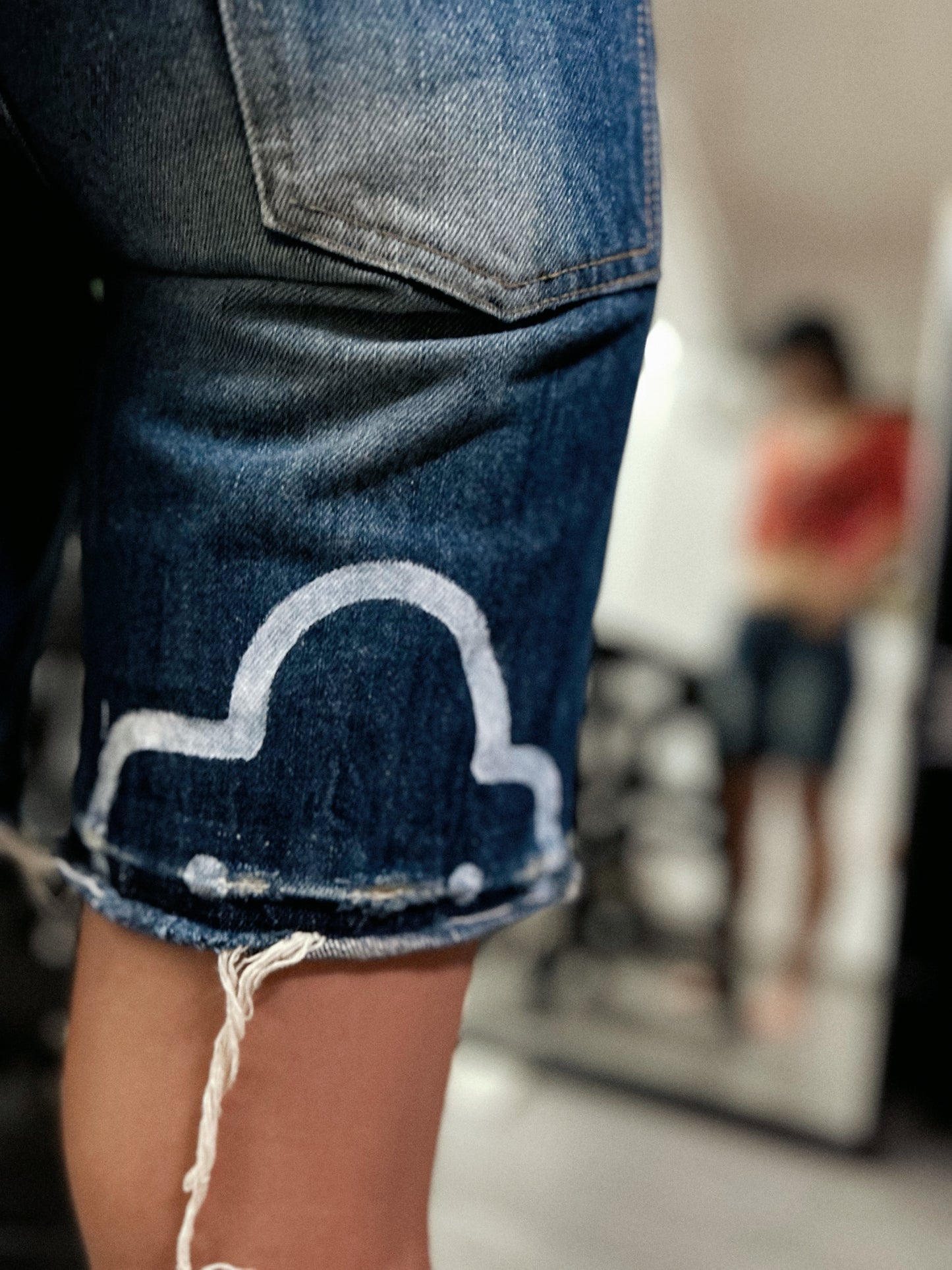 POCKET ESCAPE | Vintage Denim Shorts with Doodle Lines
