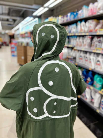 SILENT MARCH | Upcycled Army Parka with Hand-Doodle Detail