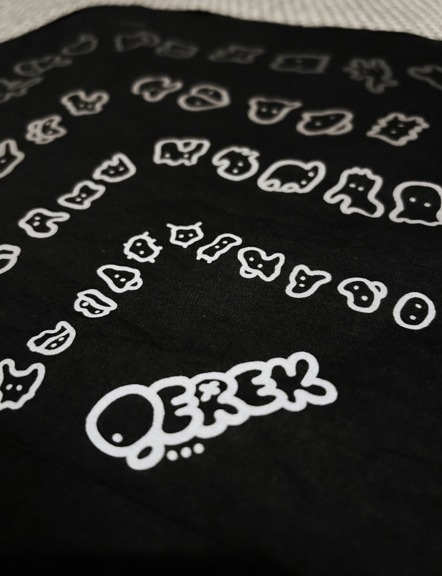 IT SAYS NOTHING | Black Bandana with Doodle Print