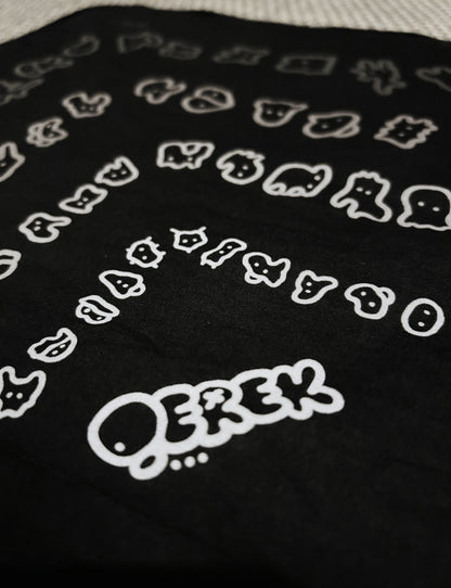 IT SAYS NOTHING | Black Bandana with Doodle Print