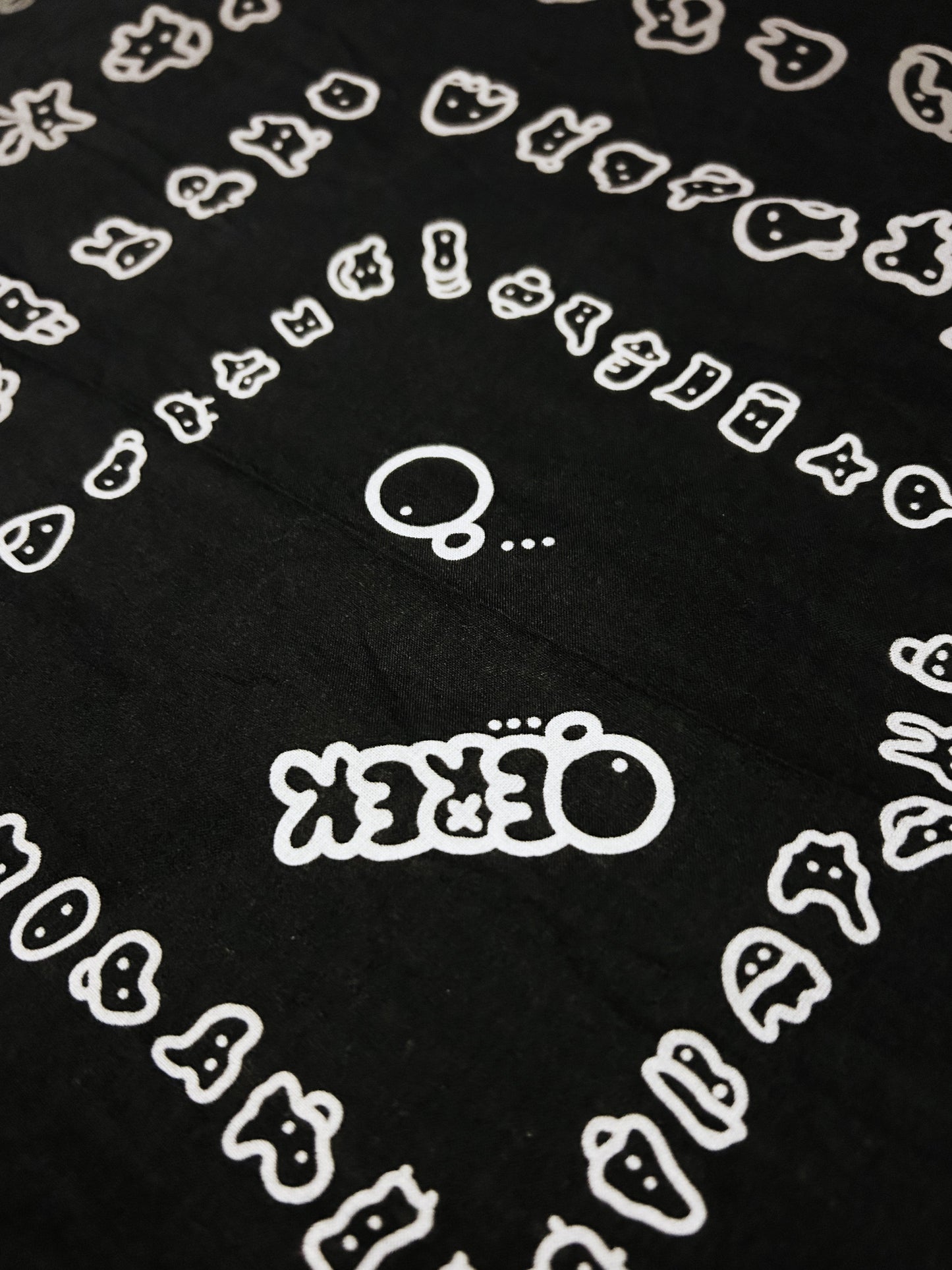 IT SAYS NOTHING | Black Bandana with Doodle Print