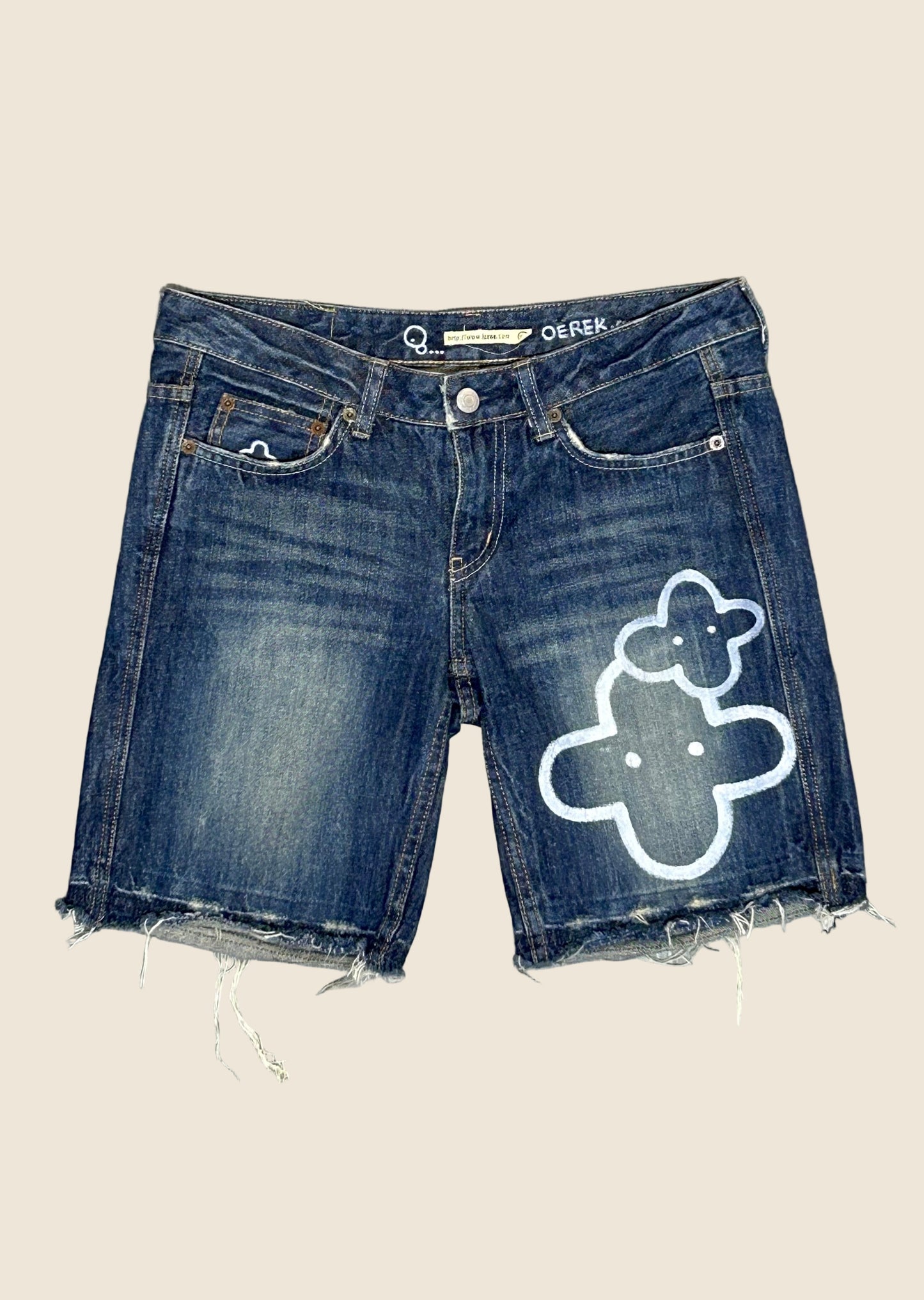 POCKET ESCAPE | Vintage Denim Shorts with Doodle Lines