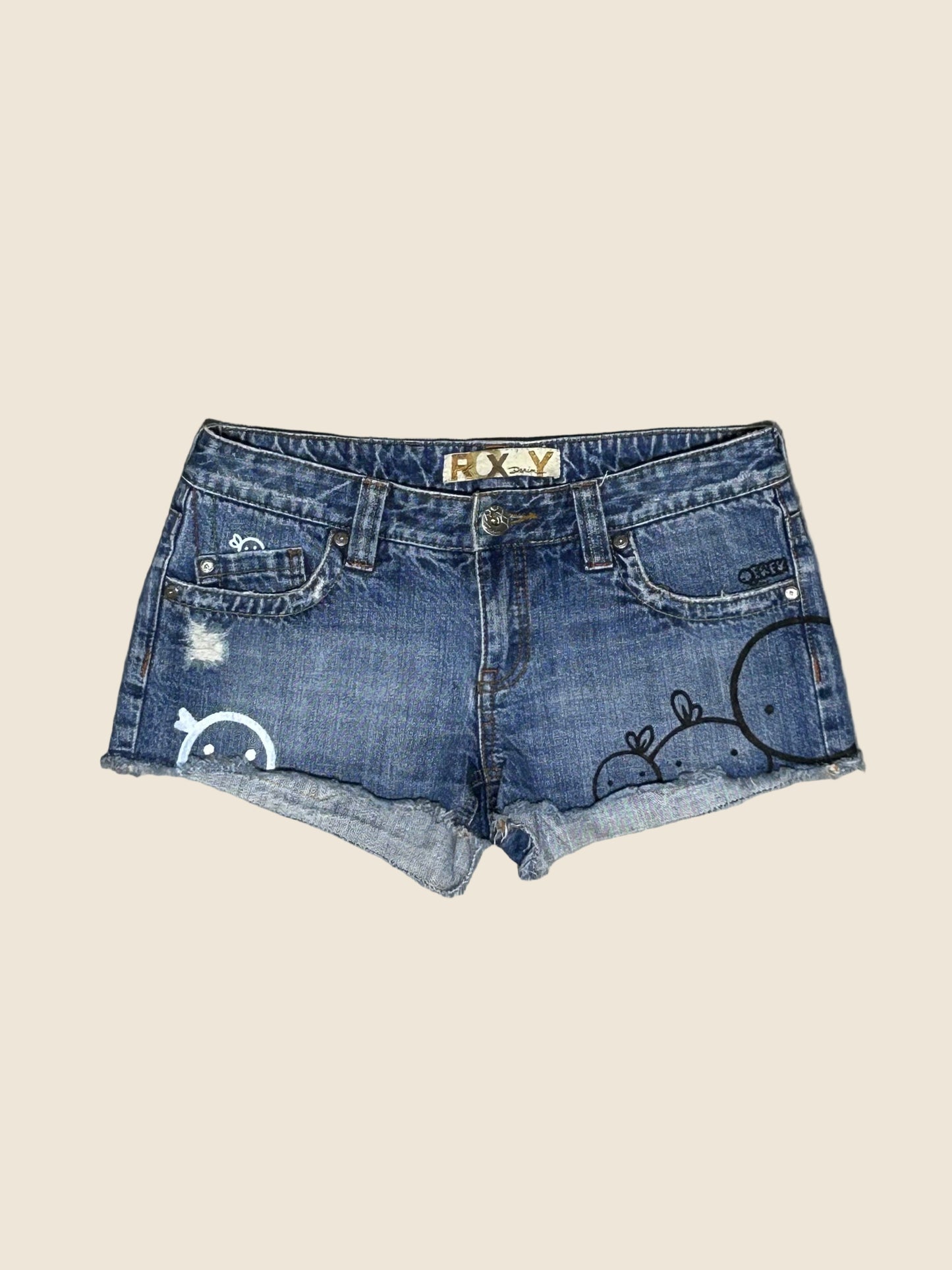 TINY ESCAPE | Hand-Doodled Denim Shorts
