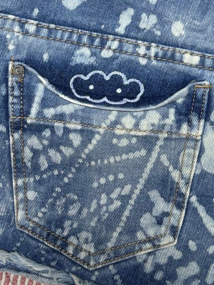 CLOUD PATCH | Bleach & Doodle Denim Shorts
