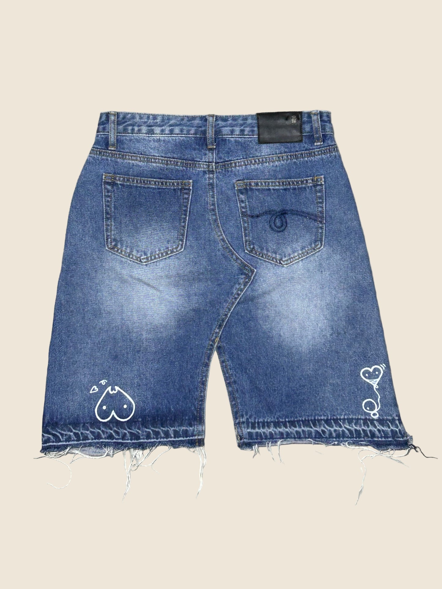 TORN LOVE | Patchwork Denim Skirt with LOVE Insert