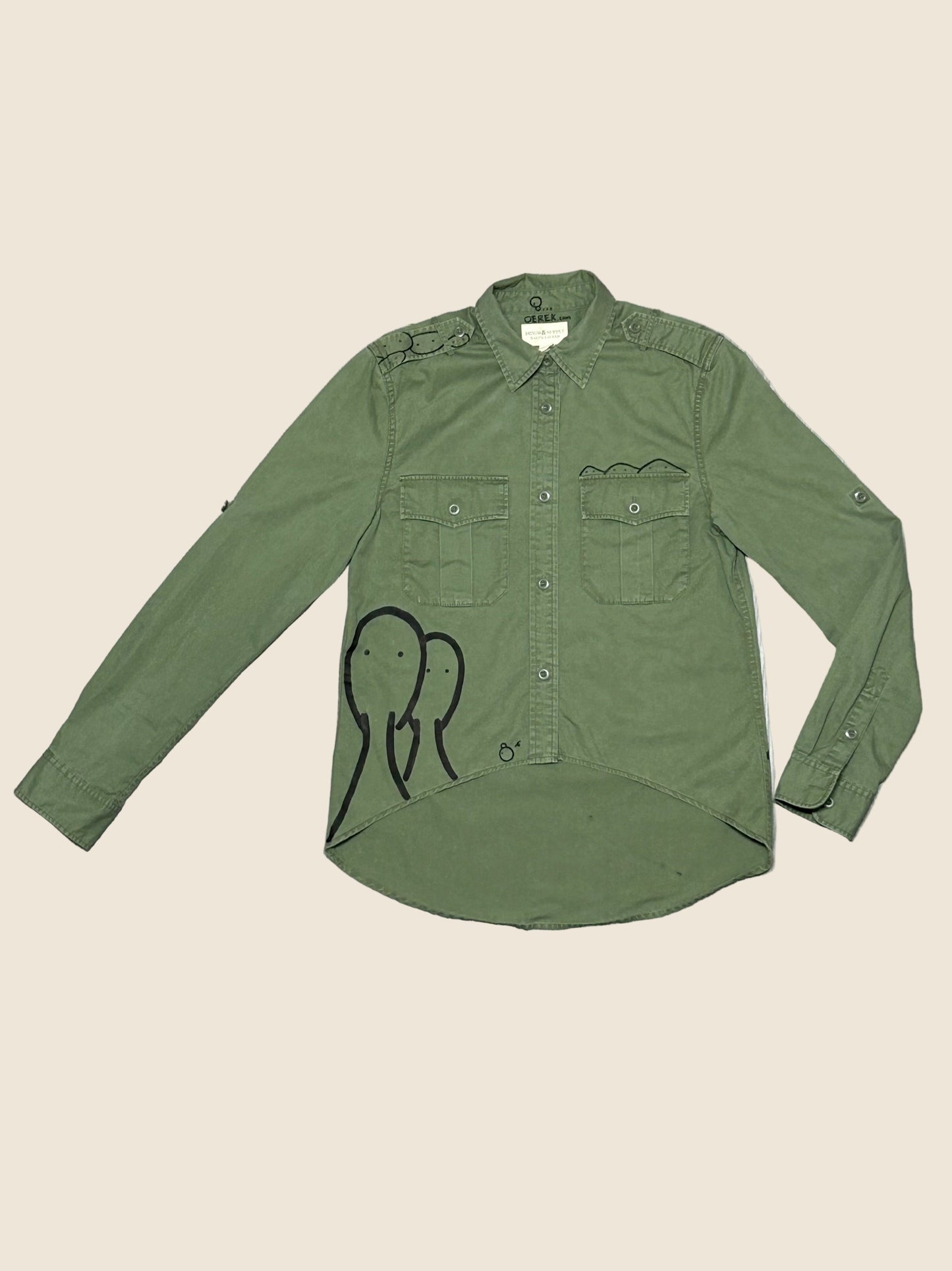 ECHO PATROL | Army Shirt with Doodle Line Art