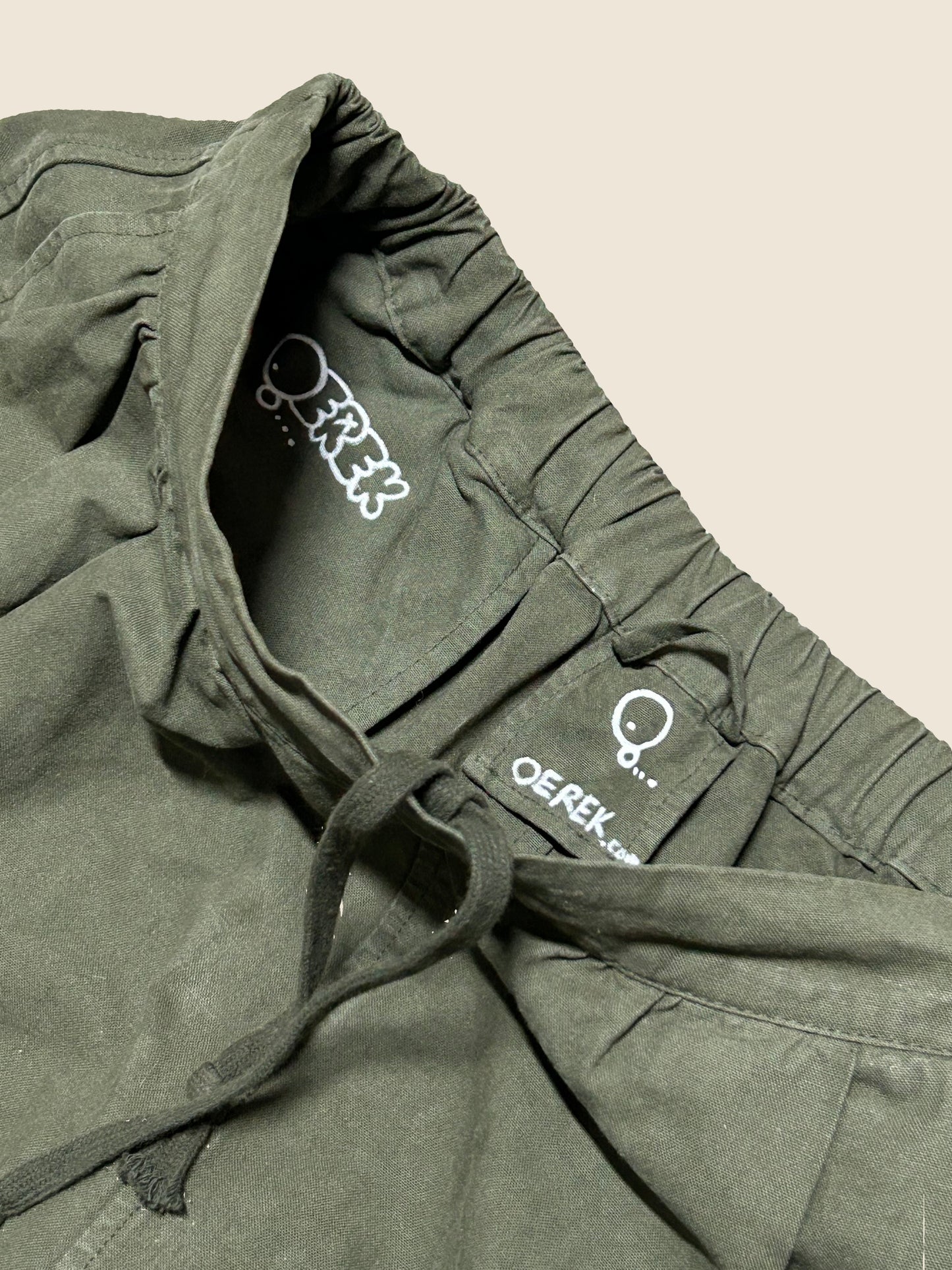 ALLEY SPIRITS  | Wide Olive Pants with Ghost Doodles