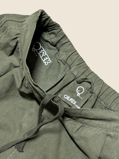 ALLEY SPIRITS  | Wide Olive Pants with Ghost Doodles