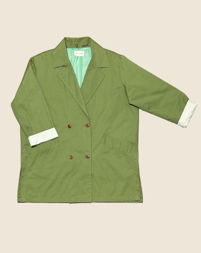REBEL BLOOM | Green Suit Jacket with Bloom Doodle Back