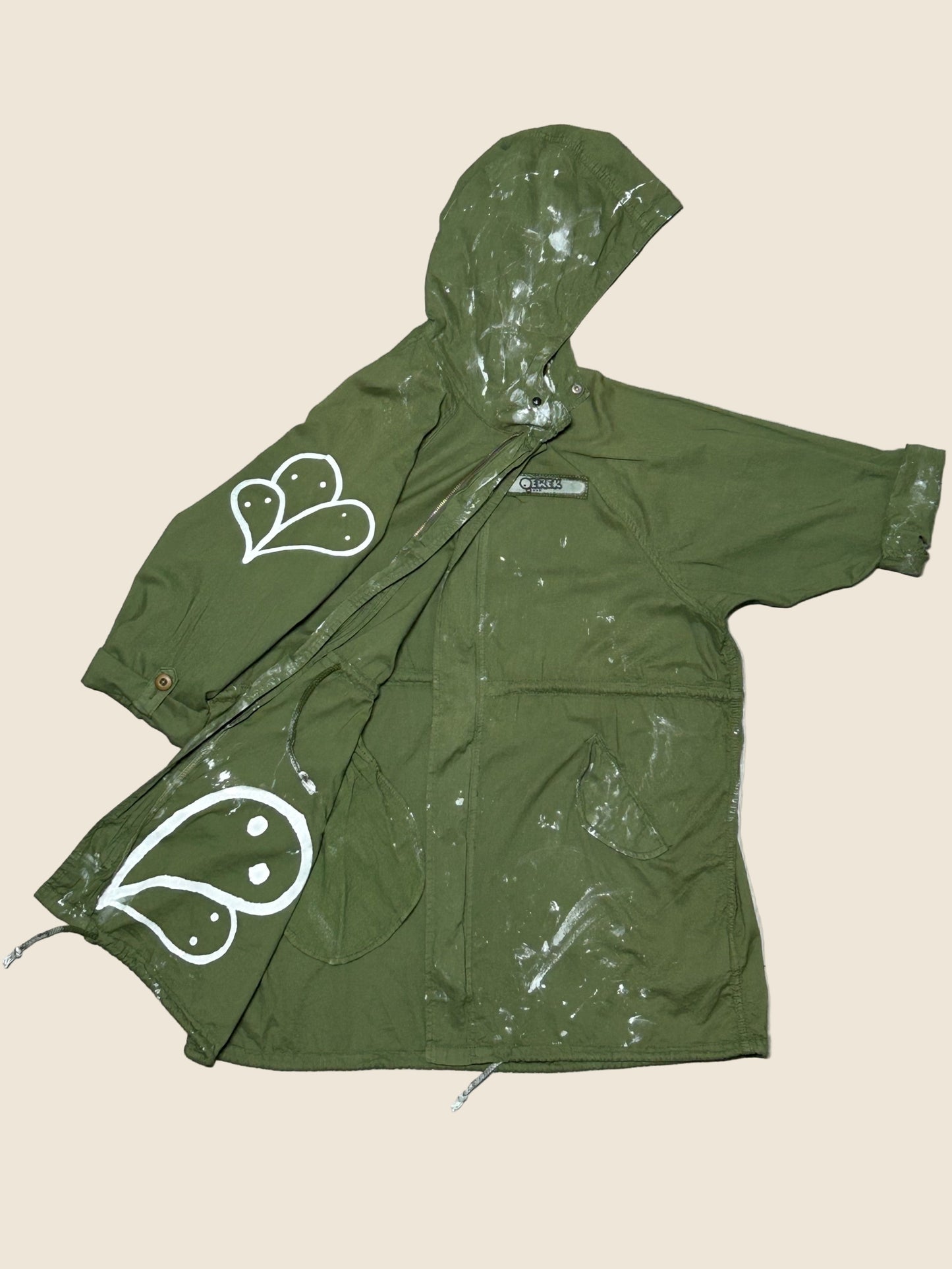 SILENT MARCH | Upcycled Army Parka with Hand-Doodle Detail