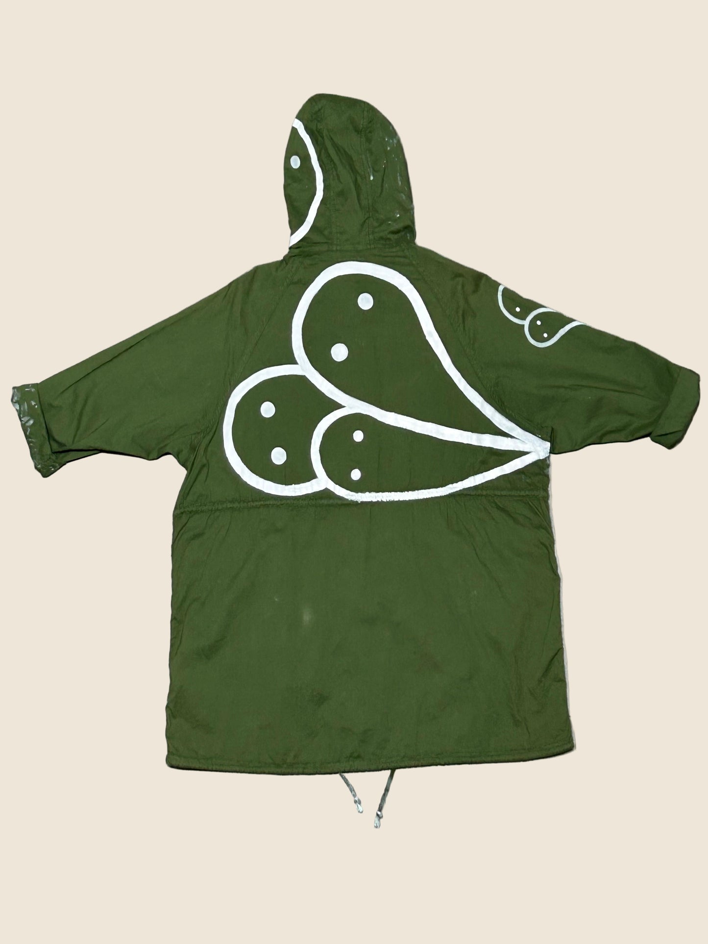 SILENT MARCH | Upcycled Army Parka with Hand-Doodle Detail