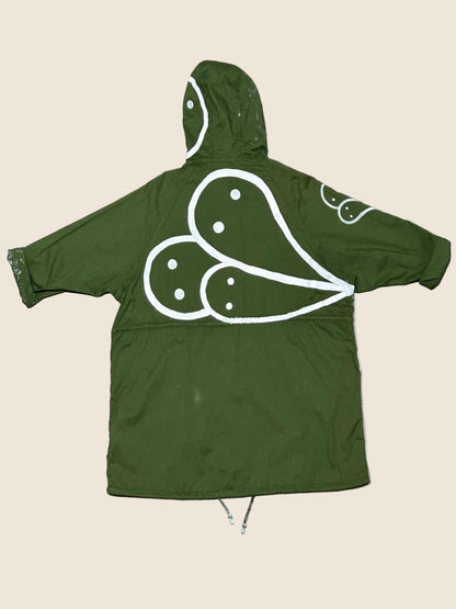 SILENT MARCH | Upcycled Army Parka with Hand-Doodle Detail