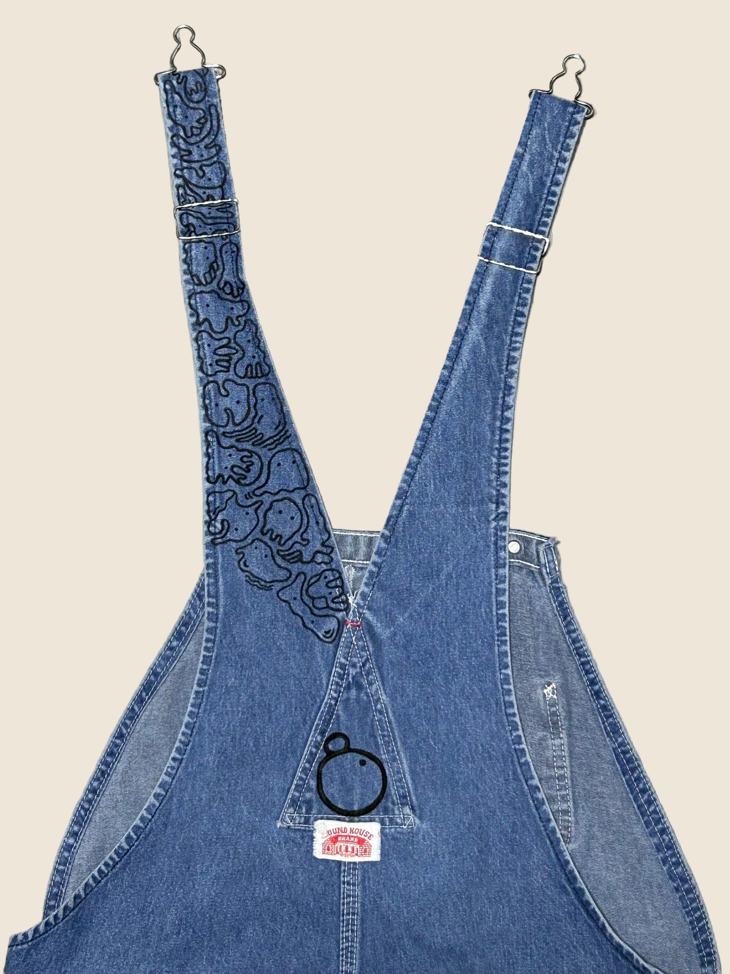 STREET GARDEN | Hand-Doodled Denim Overalls with Flower Art
