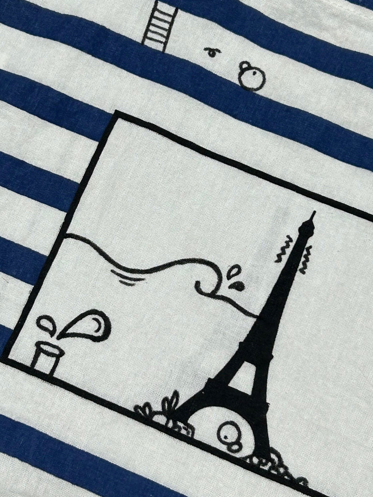 OEREK VOYAGE  | Striped Tote Bag with Doodle Details