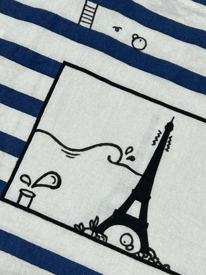OEREK VOYAGE  | Striped Tote Bag with Doodle Details