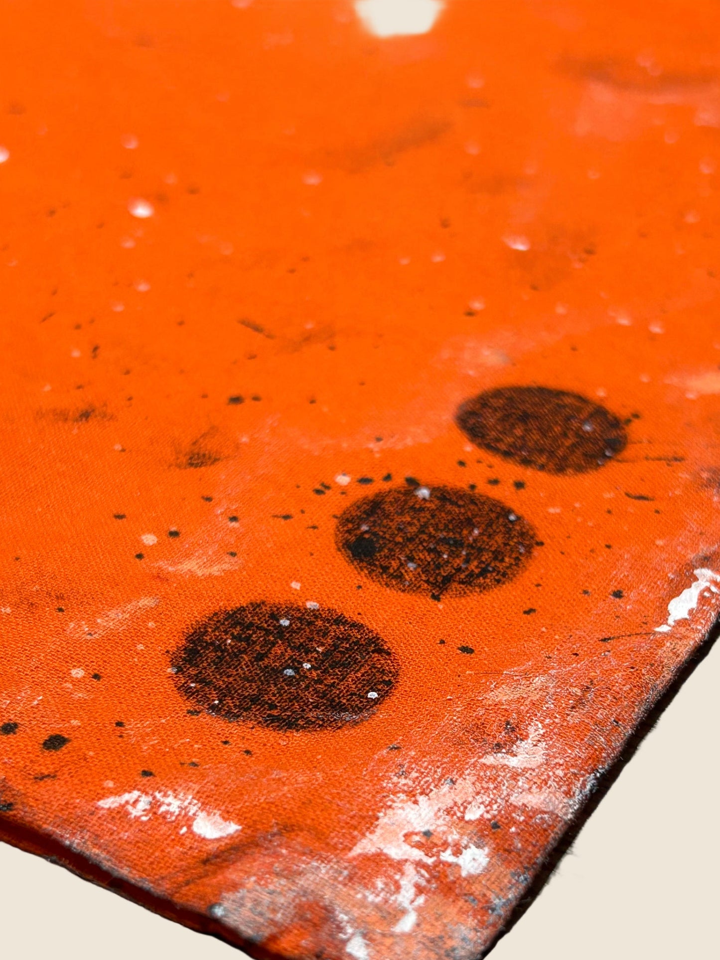 OOO CARRY |  Orange Canvas Tote with Bold Doodle Splash