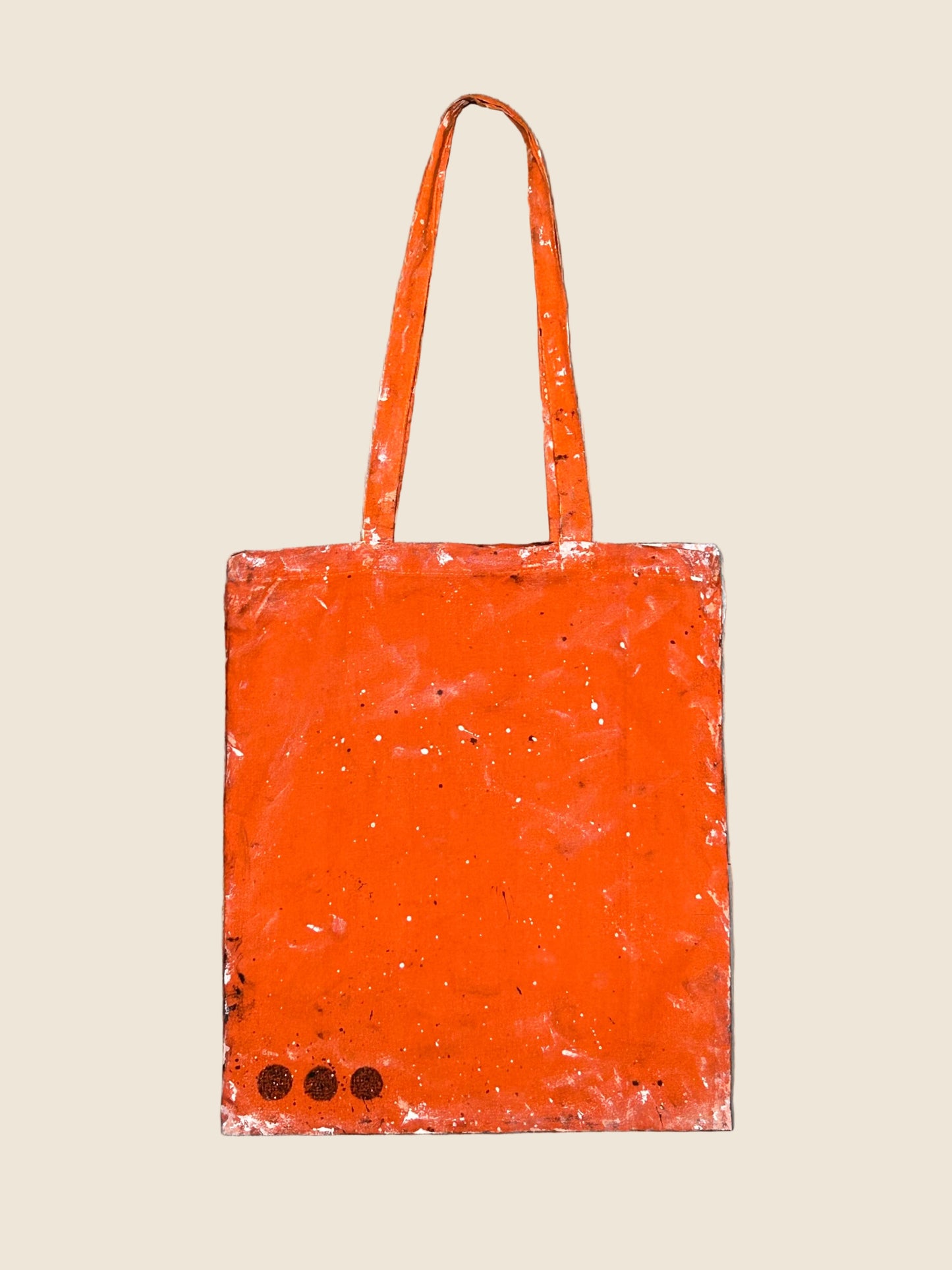 OOO CARRY |  Orange Canvas Tote with Bold Doodle Splash