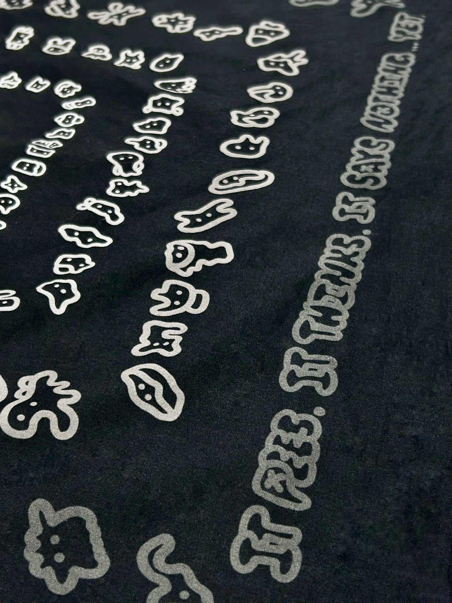 IT SAYS NOTHING | Black Bandana with Doodle Print