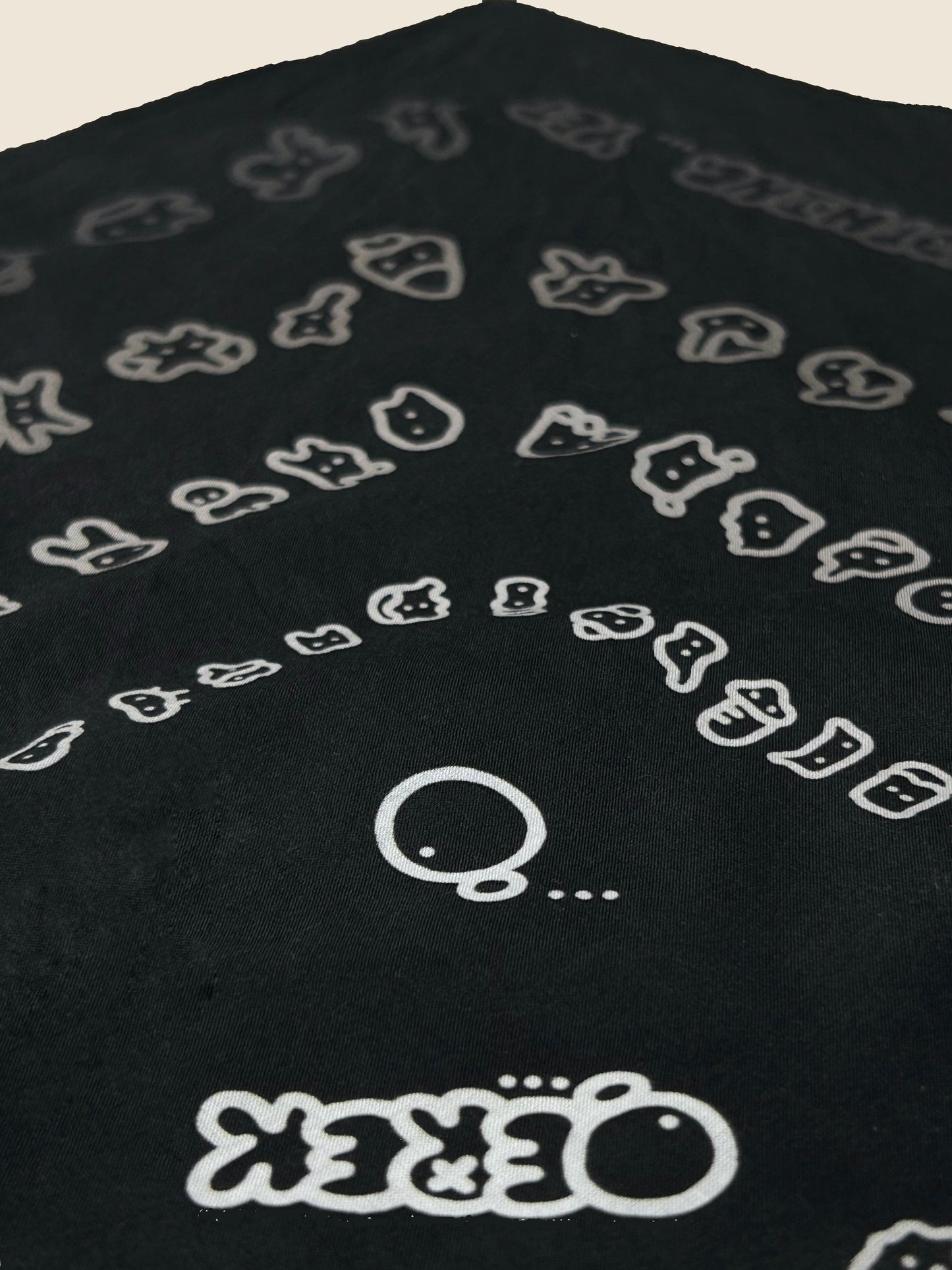 IT SAYS NOTHING | Black Bandana with Doodle Print