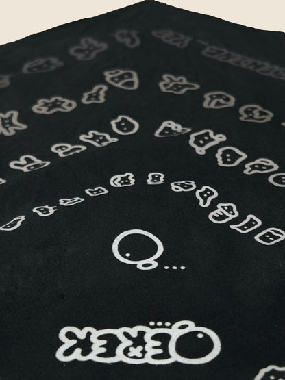 IT SAYS NOTHING | Black Bandana with Doodle Print