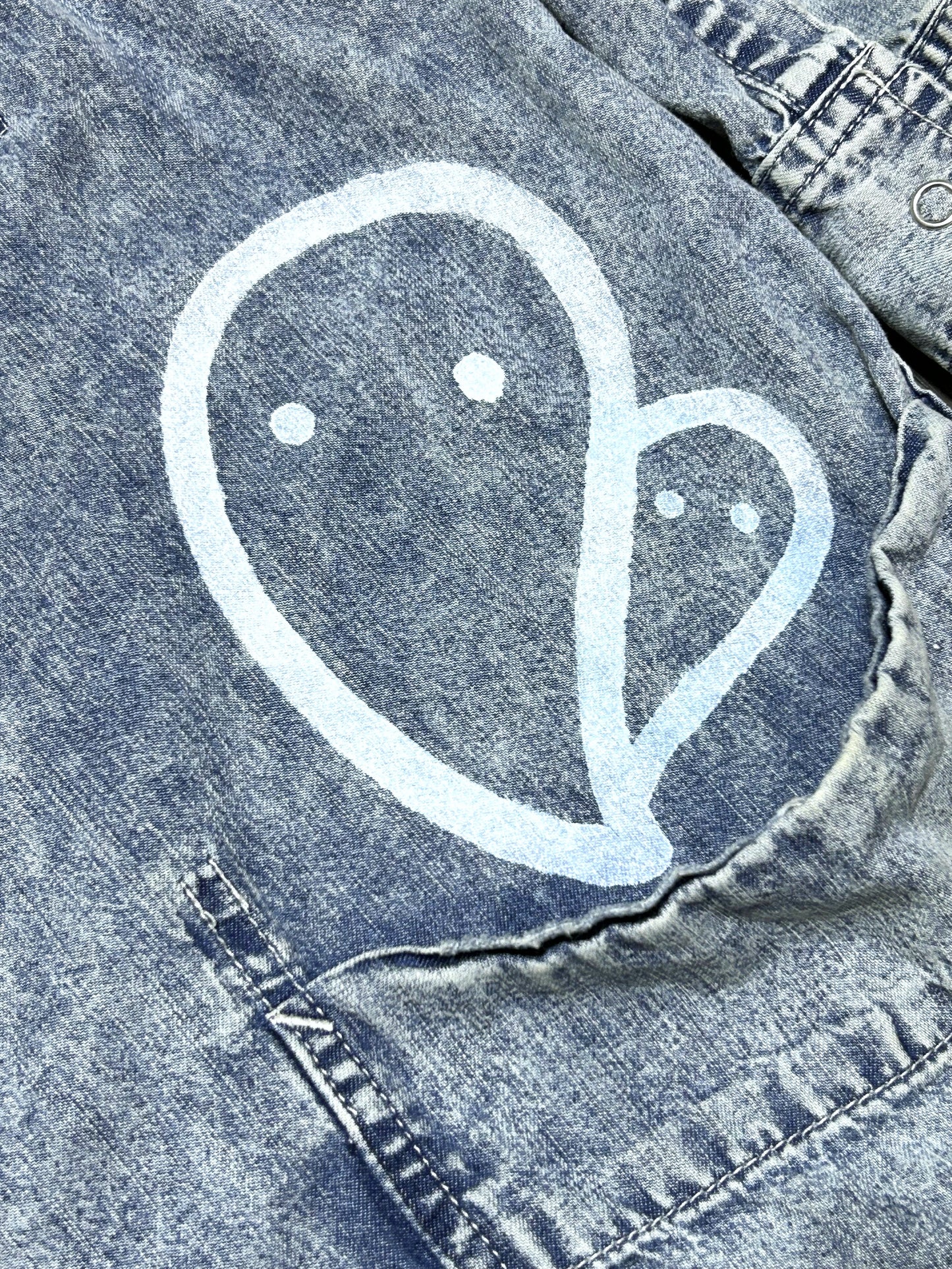 QUIET RIOT | Denim Shirt Jacket with a Loud Back