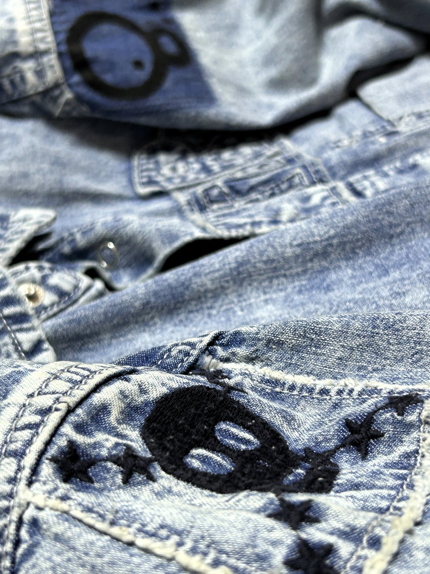 QUIET RIOT | Denim Shirt Jacket with a Loud Back