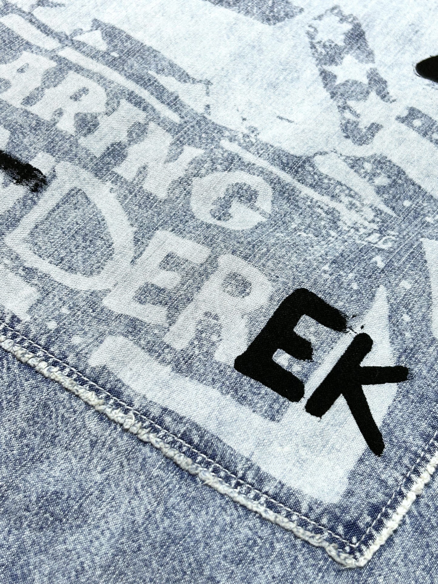 QUIET RIOT | Denim Shirt Jacket with a Loud Back
