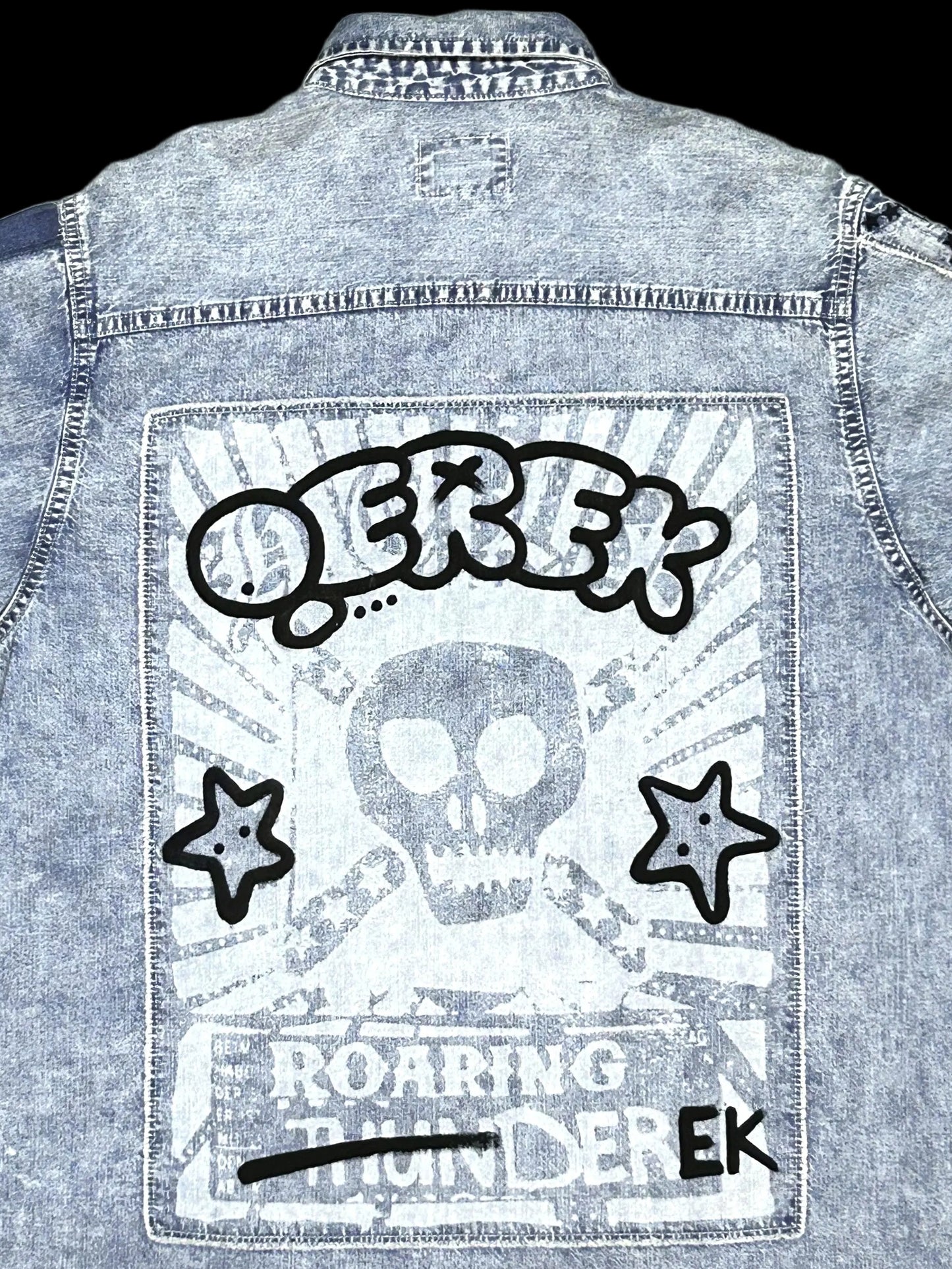 QUIET RIOT | Denim Shirt Jacket with a Loud Back